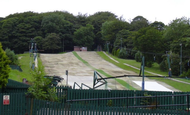 The Hill - Ski Rossendale - outdoor synthetic ski slope. Photo: robert wade. Archive image; resized.